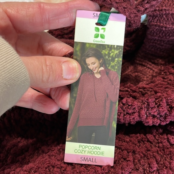 Chunky Oversized Popcorn Sweater Wine Hoodie - Picture 8 of 13